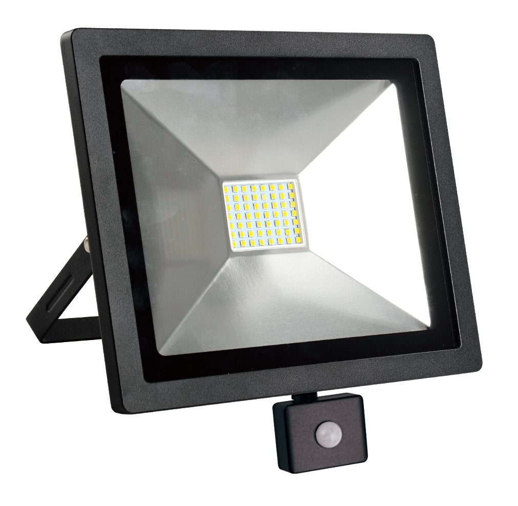 Slim LED floodlight 50W 6400K PIR with motion sensor 6400K COLD HALOGEN Color black