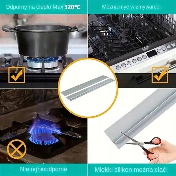 Slotted Strip for Kitchen Countertop – 2 Pack Silicone Cover Black Brand no brand