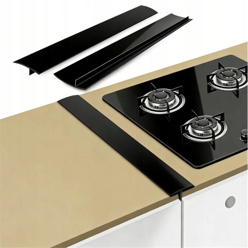 Slotted Strip for Kitchen Countertop – 2 Pack Silicone Cover Black