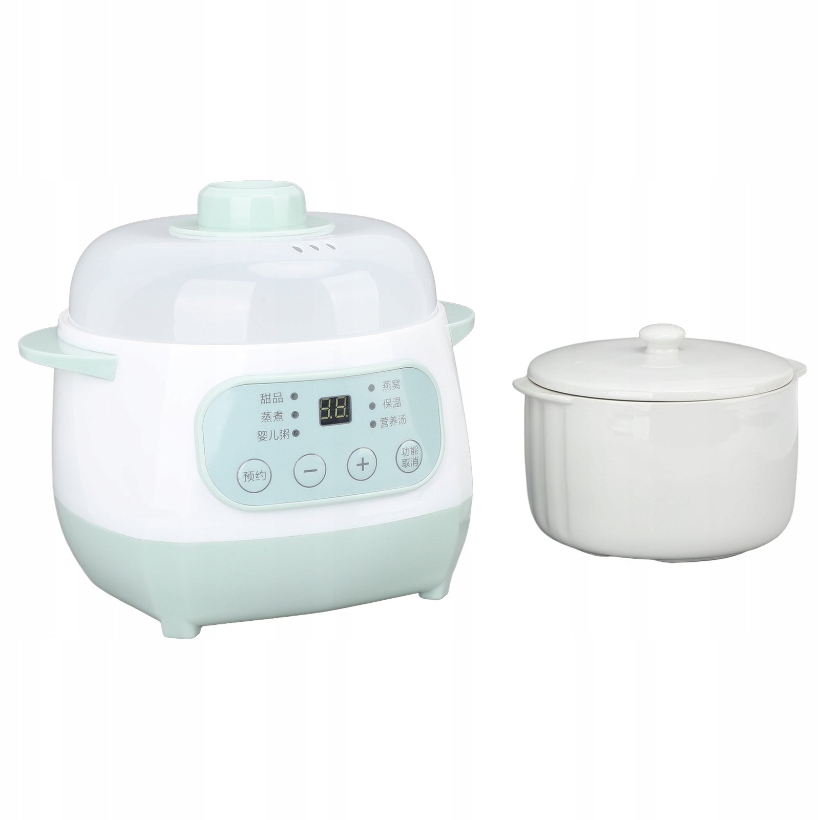 Slow Cooker 200W 1L with Ceramic Internal Timing Pot Green 0Y