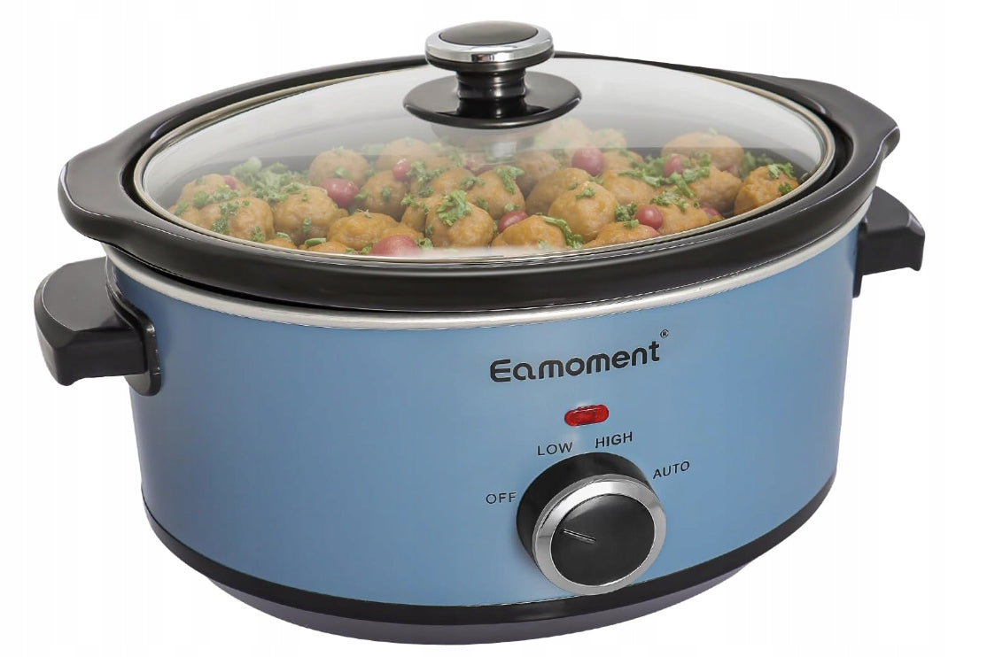 Slow Cooker, 3,5 l stainless steel slow cooker with ceramic pot