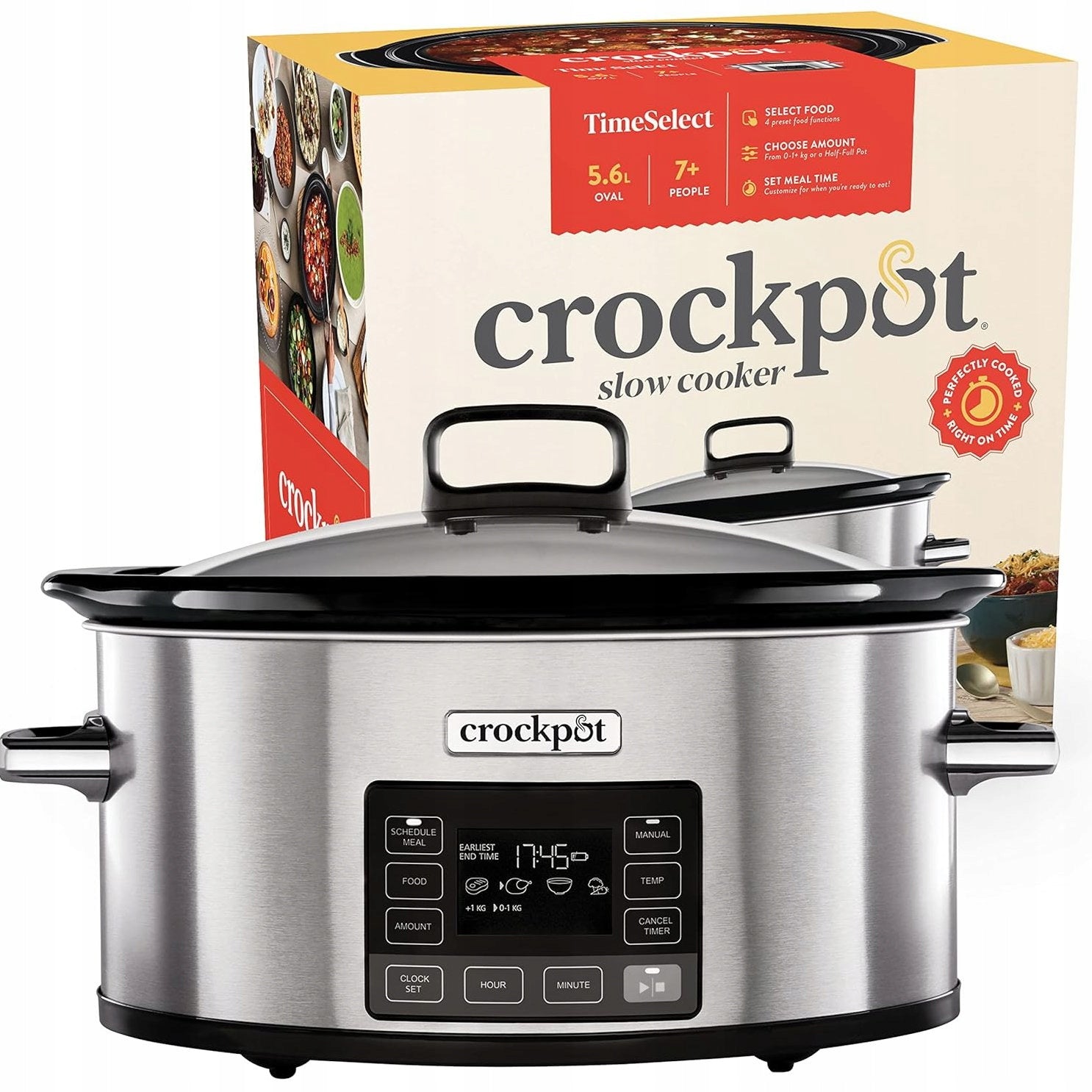 Slow Cooker CrockPot Large Electric Pot Removable Stoneware Bowl 5,6l