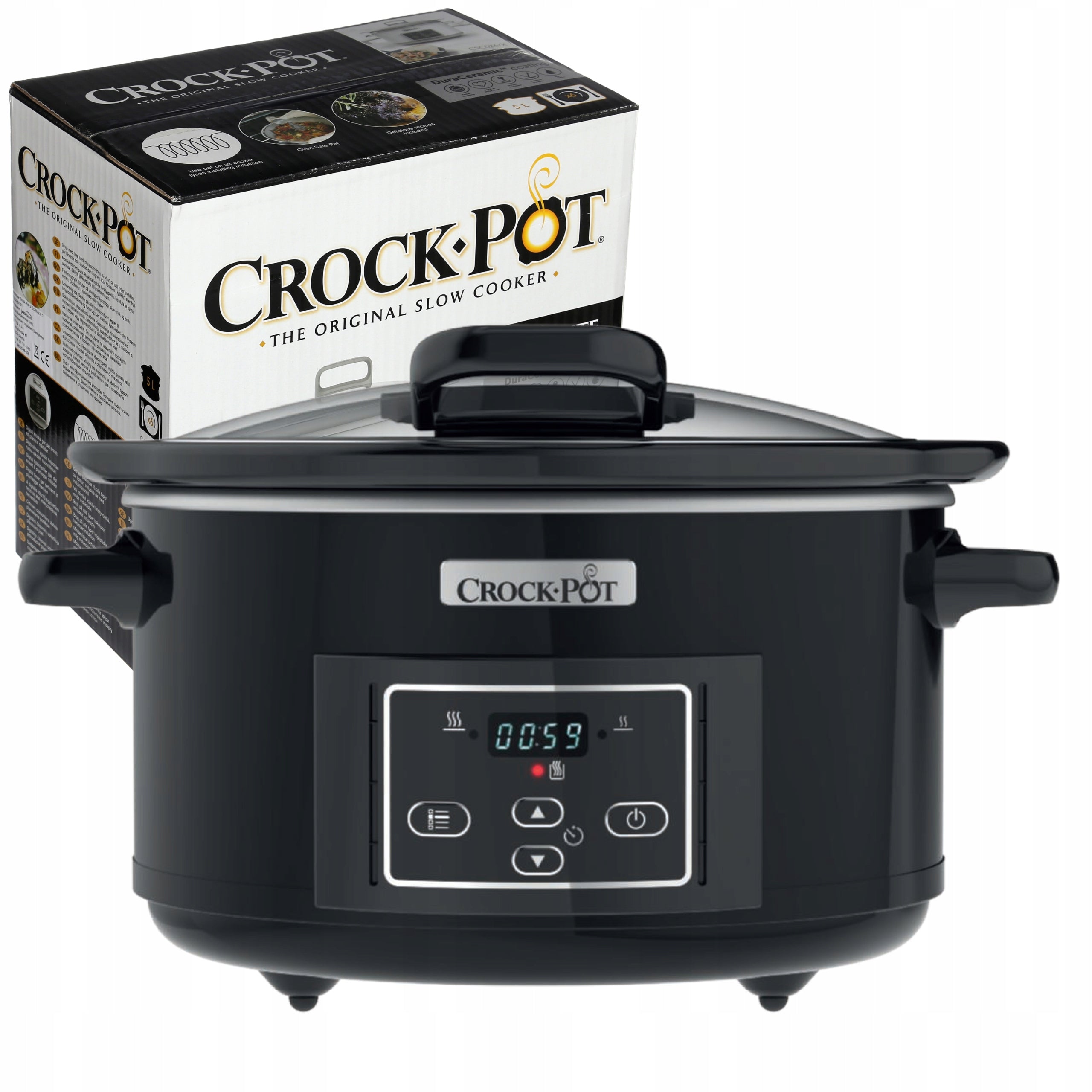Slow Cooker Crockpot Digital Tilting Cover CrockPot Electric Pot 4,7l