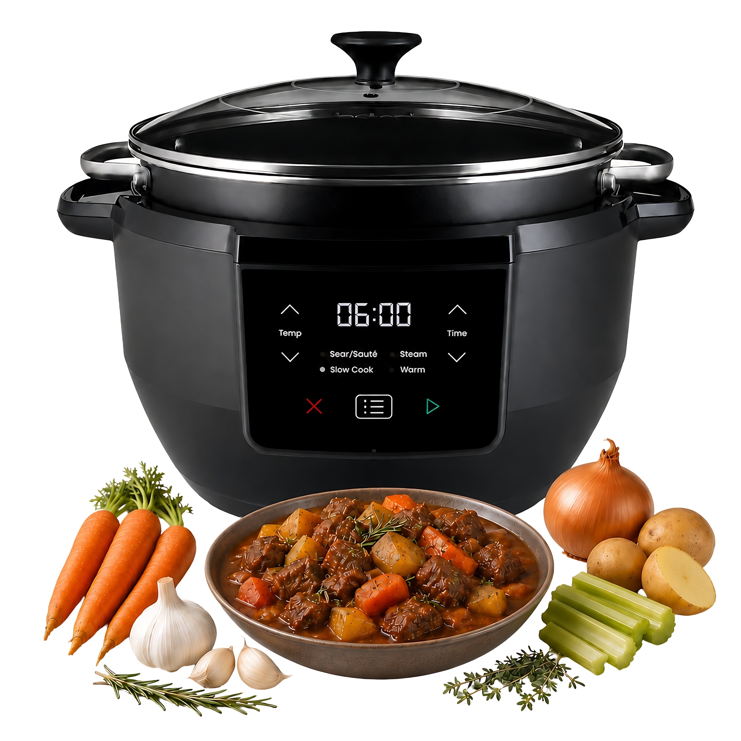 Slow Cooker Instant Pot Capacity 7L Digital Frying Steam 700W Grey