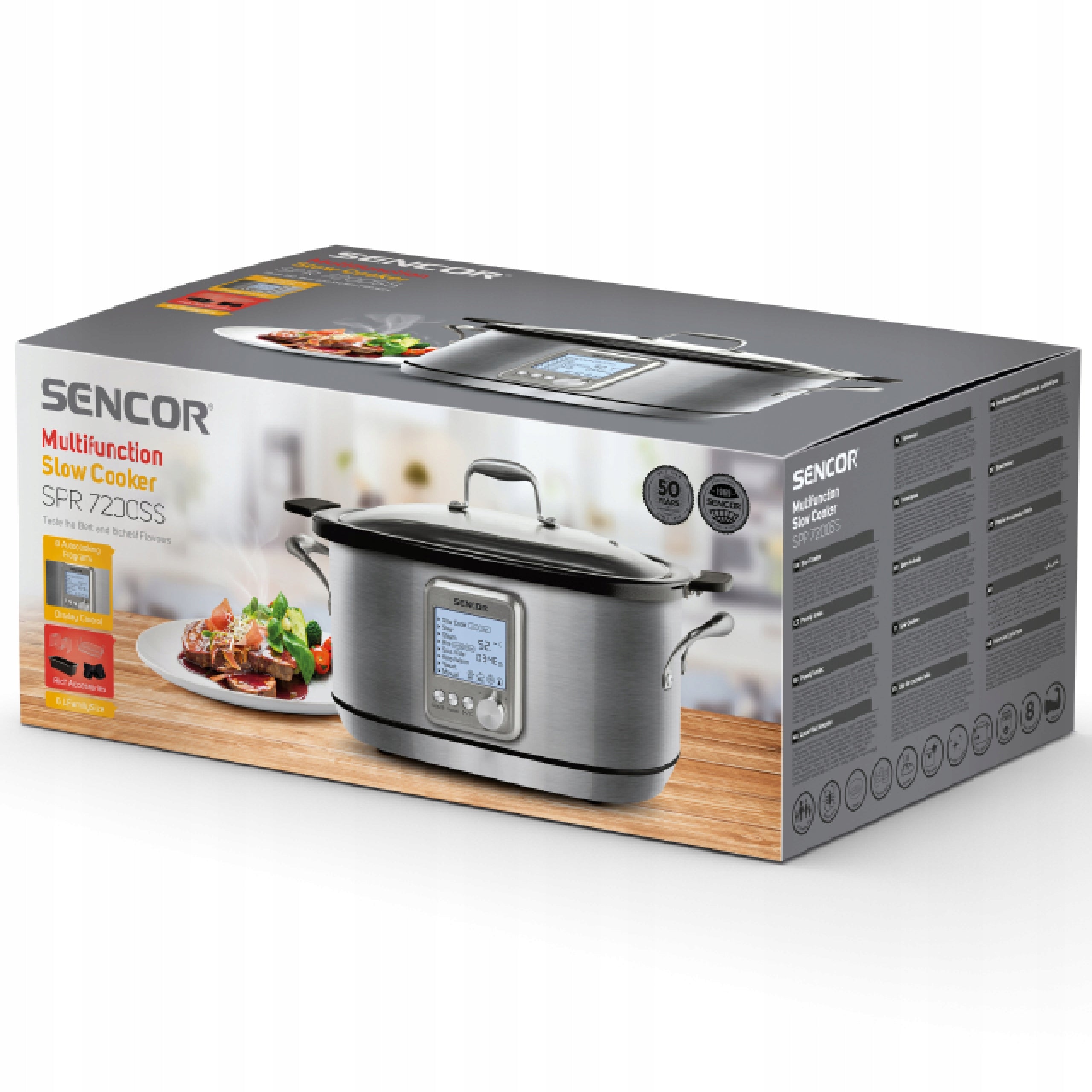 Slow Cooker Sencor SPR 7200SS 7L 1250W 8 Programs