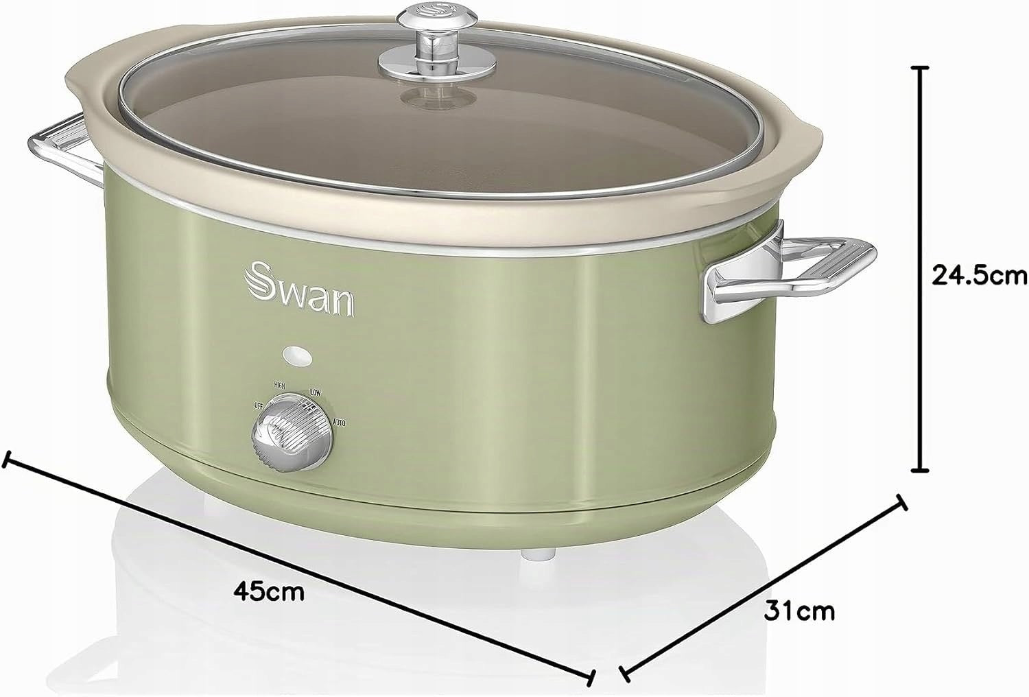 Slow Cooker Swan Retro SF17031GNEU 6.5L ceramic 320W vintage green Brand Swan