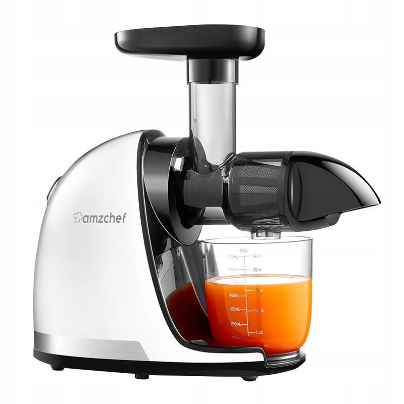 Slow Juicer AMZCHEF White 150W 7-Degree Silent Snail