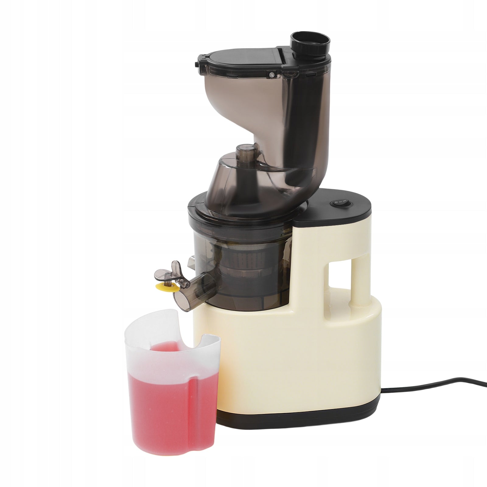 Slow Juicer Electric Juicer Fruit Juicer White 400ml with Anti-Slip Pads