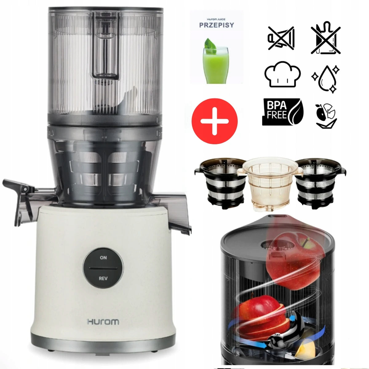 Slow Juicer for Fruit and Vegetable Juices Hurom H80 ST White