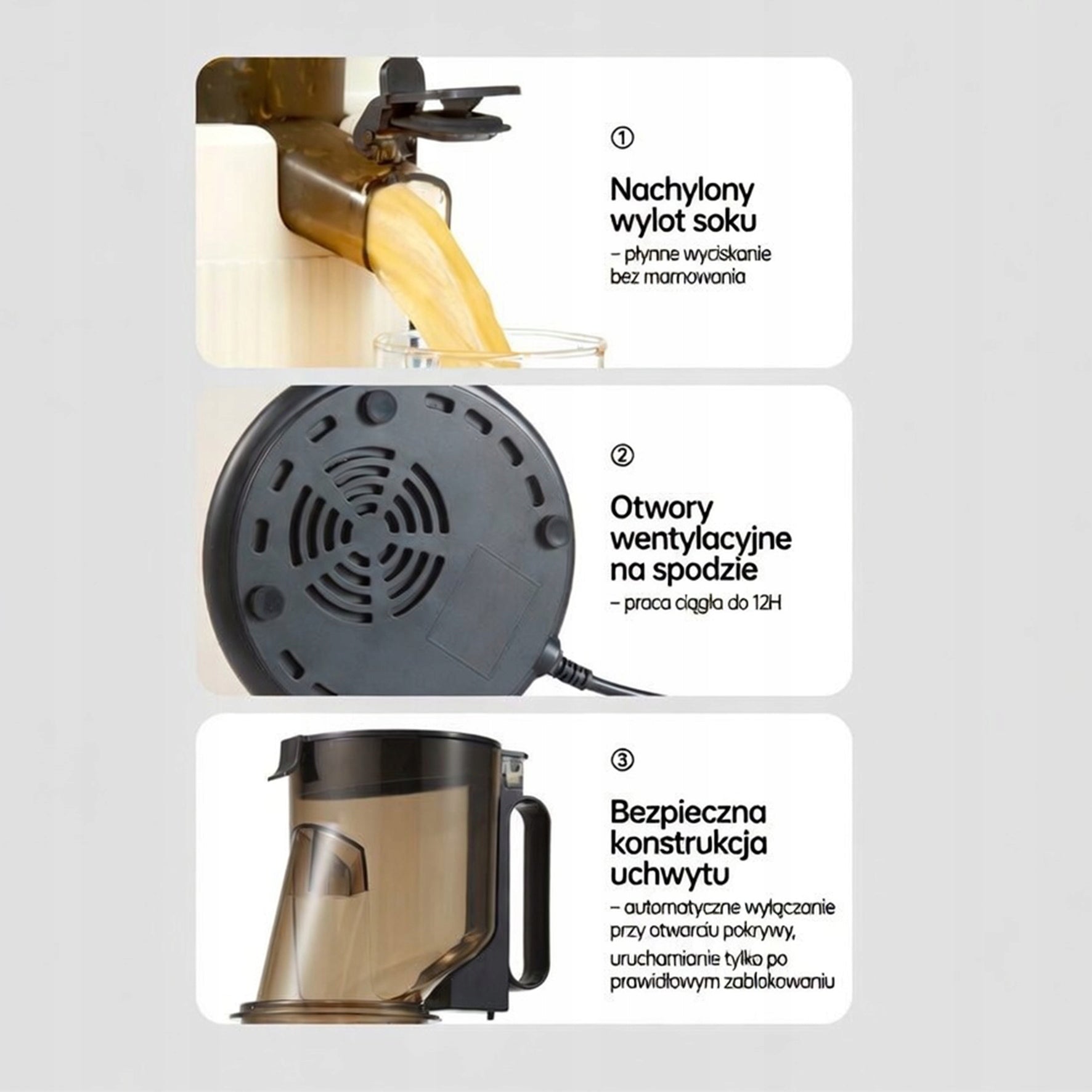 Slow Rotation Juicer Vertical Juicer 300W Large Ice Cream Juicer Hole Brand YULINLAND