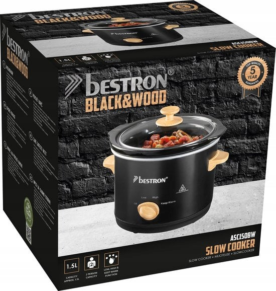 Slow cooker Bestron 150BW 1,5 l black 120 W Manufacturer code 231023-03