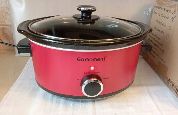 Slow cooker EAMOMENT SC-35A-OS 3,5l capacity Red. 200W. Dishwasher safe