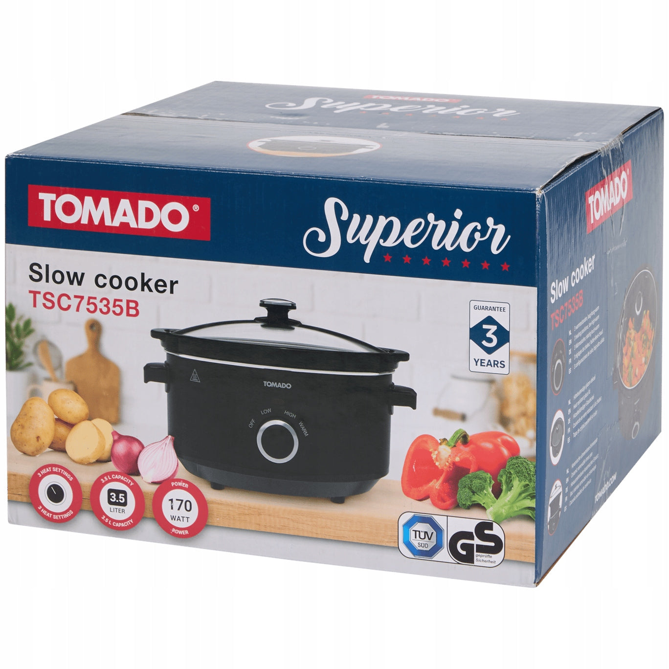 Slow cooker Tomado TSC7535B 3,5 l black 170 W Manufacturer code Wolnowar