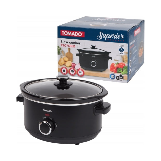 Slow cooker Tomado TSC7535B 3,5 l black 170 W