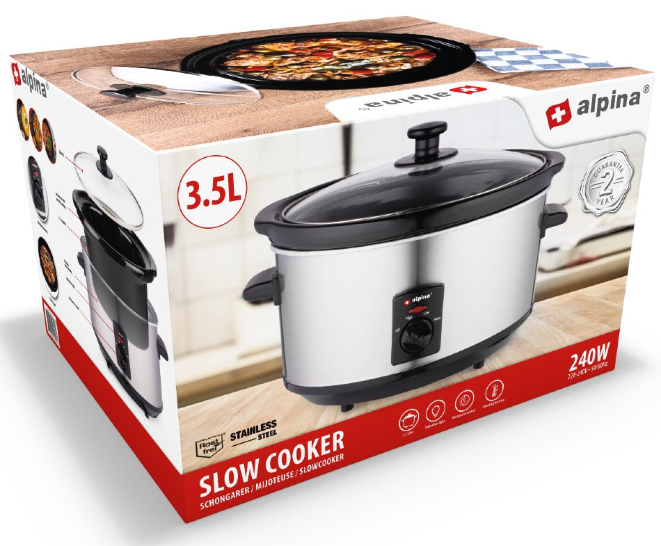 Slow cooker alpina 3,5 l silver/grey 240 W Packaging status original