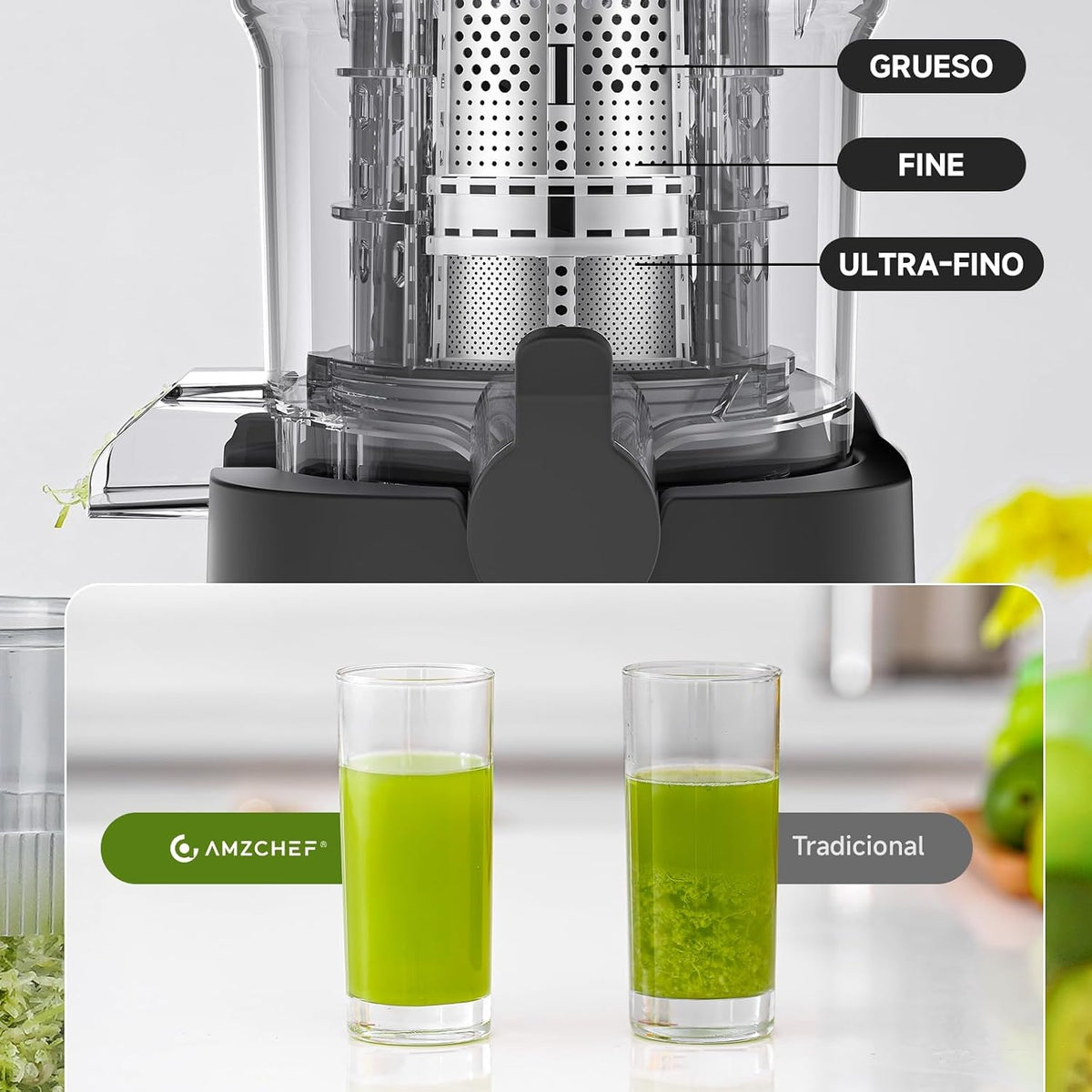 Slow juicer Amzchef ZM1902B silver/grey 180 W Brand Amzchef