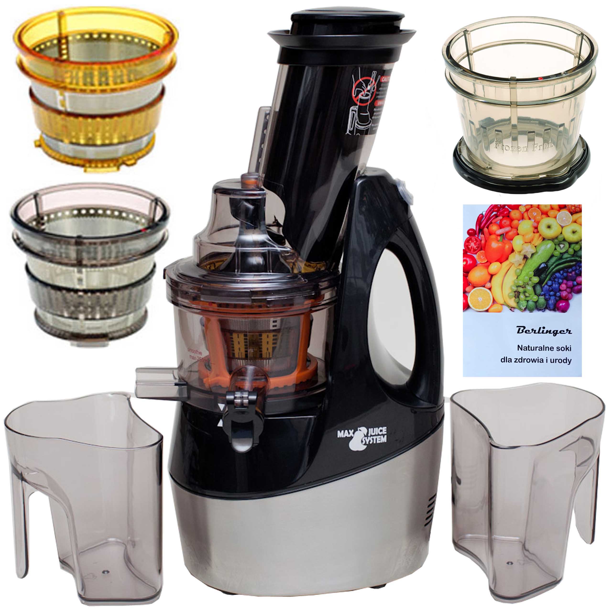 Slow juicer Berlinger 800W strong juicer 3 sieves large hole
