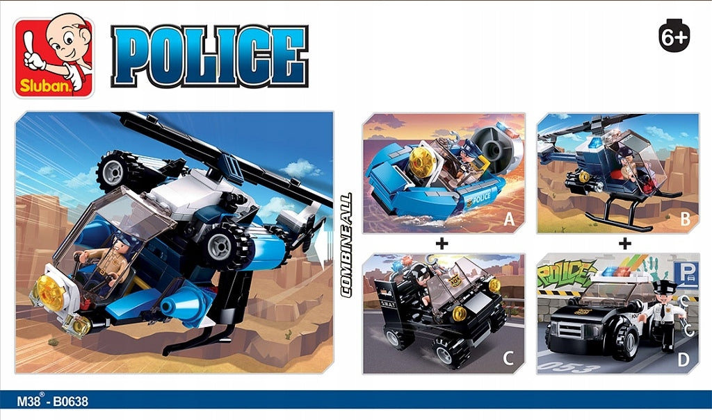 Sluban Policie 4into1 M38-B0638B Helikoptéra Kid's age 6＋ years