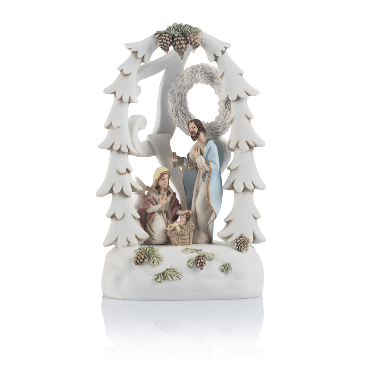 Small CHRISTMAS NATIVITY SCENE stable LED light Holy Family