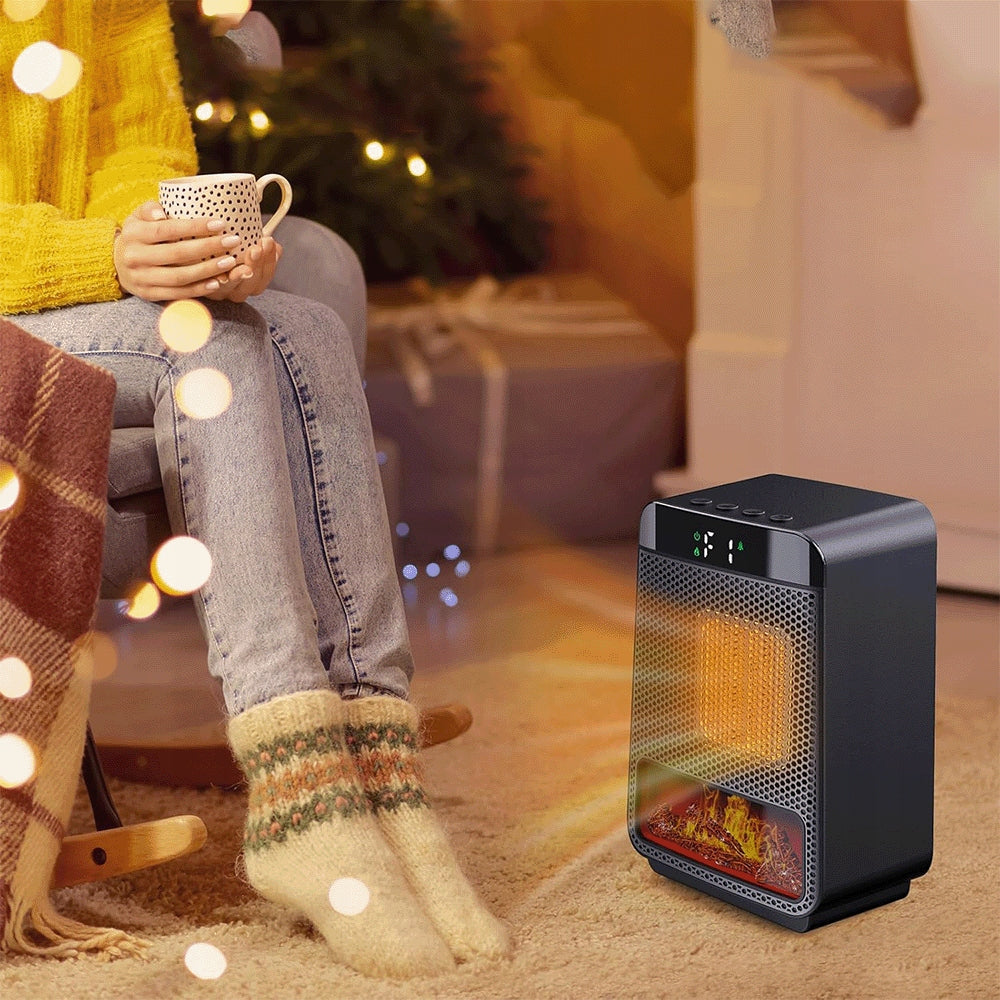 Small Contact Heater Portable Quiet With Thermostat And Remote Control Packaging status original