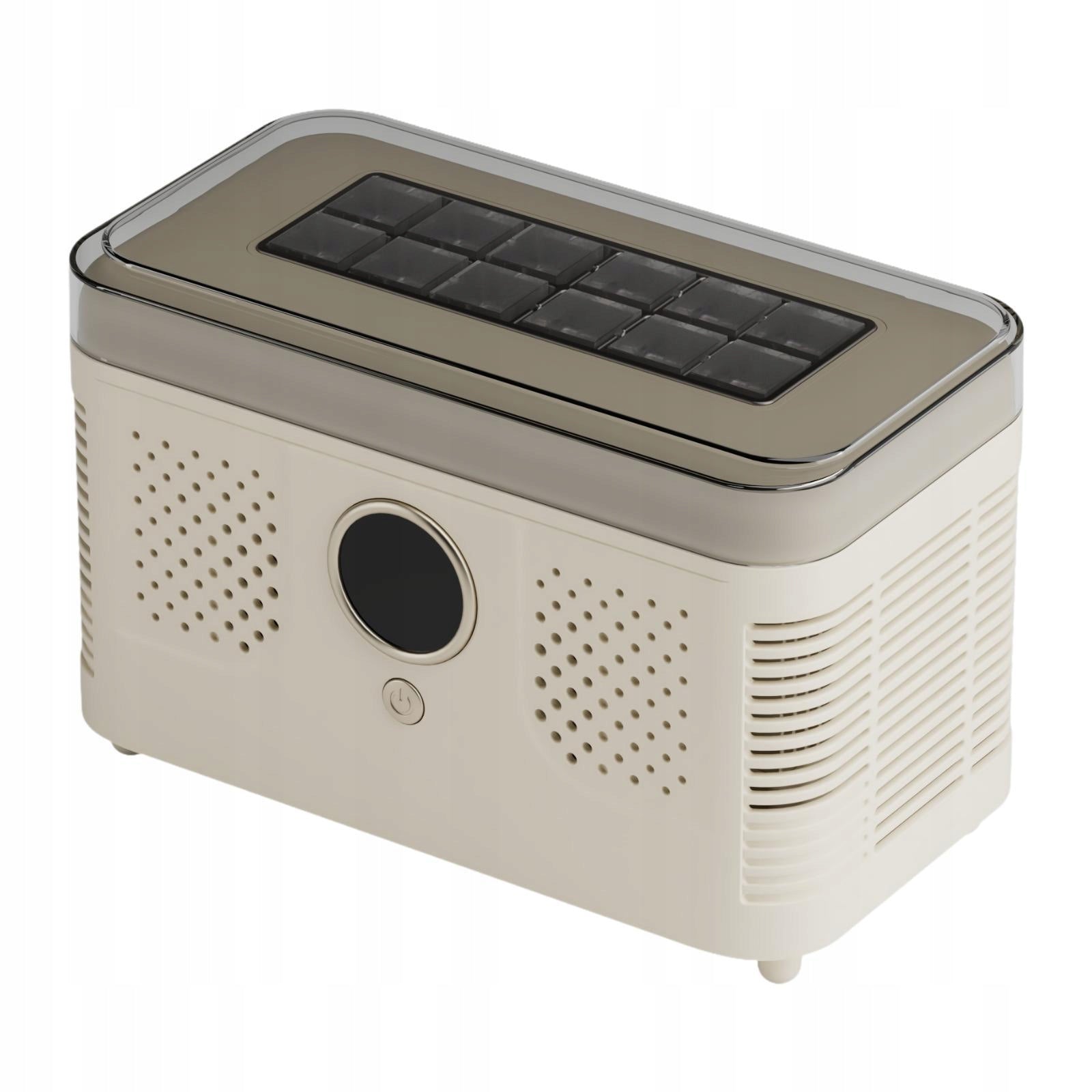 Small Ice Maker Countertop with Cubes Tongs Quickly Making Freezing Beige