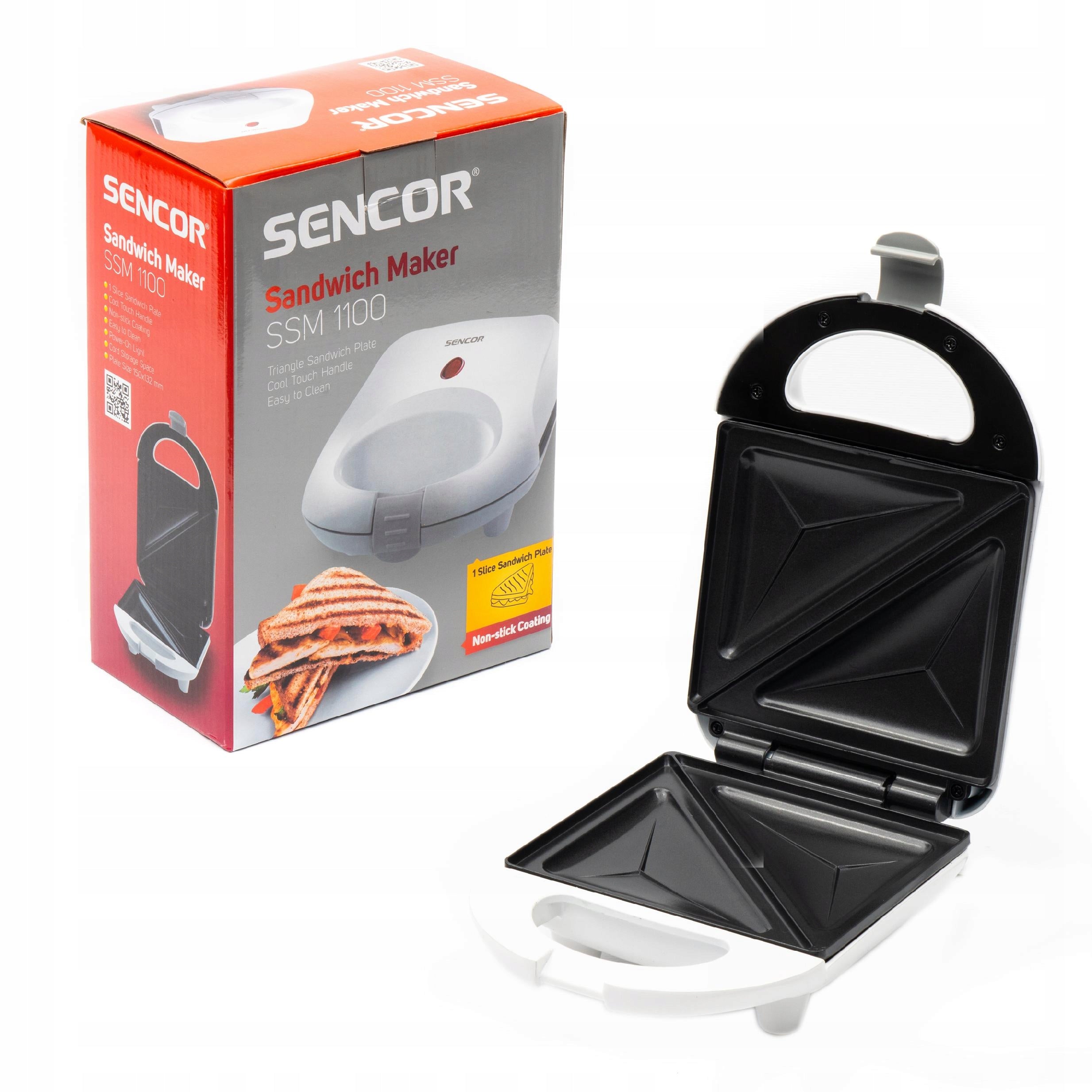 Small TOASTER sandwich toaster 460W white TRIANGULAR TOAST Sencor SSM 1100 Power rating 460 W