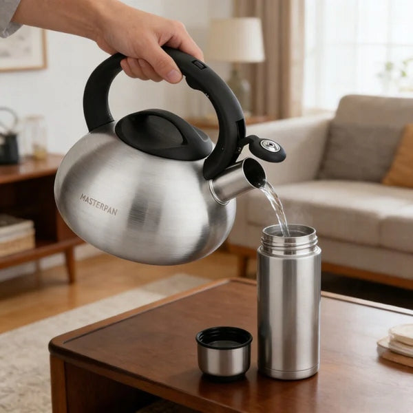 Small Traditional Kettle with Whistle Stainless Steel 2L for Induction Gas Brand no brand