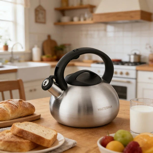 Small Traditional Kettle with Whistle Stainless Steel 2L for Induction Gas Packaging status original