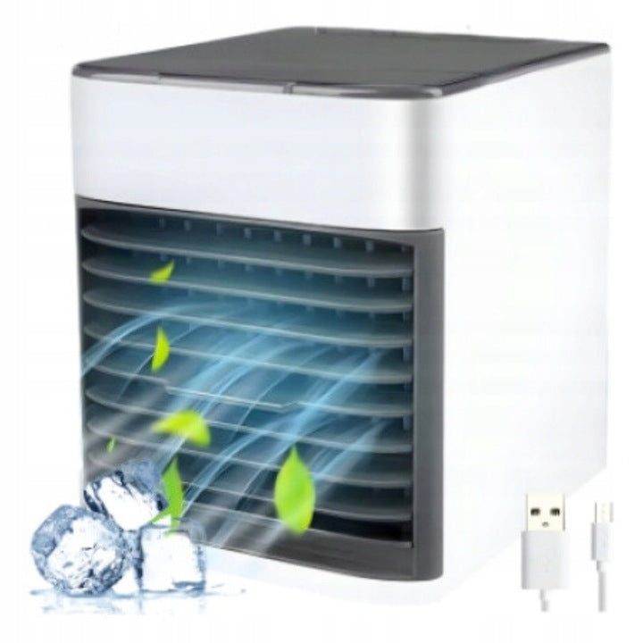 Small USB Mini Air Conditioner 3in1 Cooling Moisturizing For Water Or Ice Packaging status original