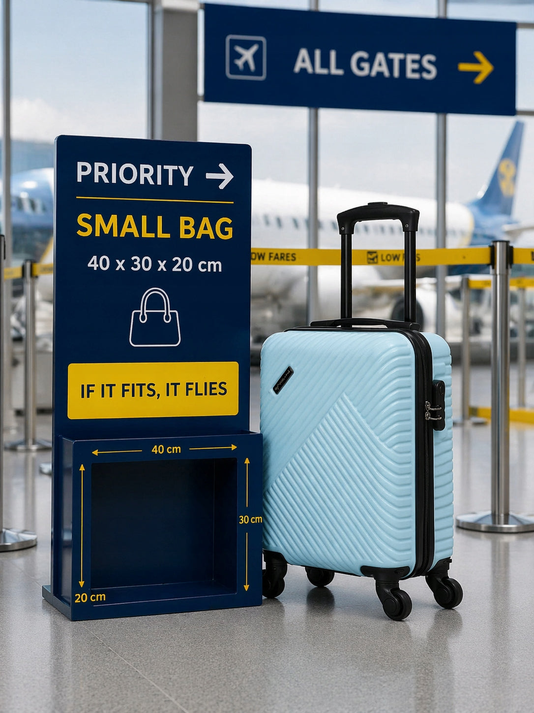 Small hand luggage 40X30X20ABS with detachable wheels Ryanair 922 Brand no brand