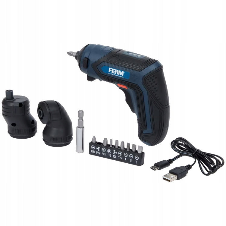 Small screwdriver Ferm battery power 4 V CDM1198 screwdriver 3 heads Brand Ferm