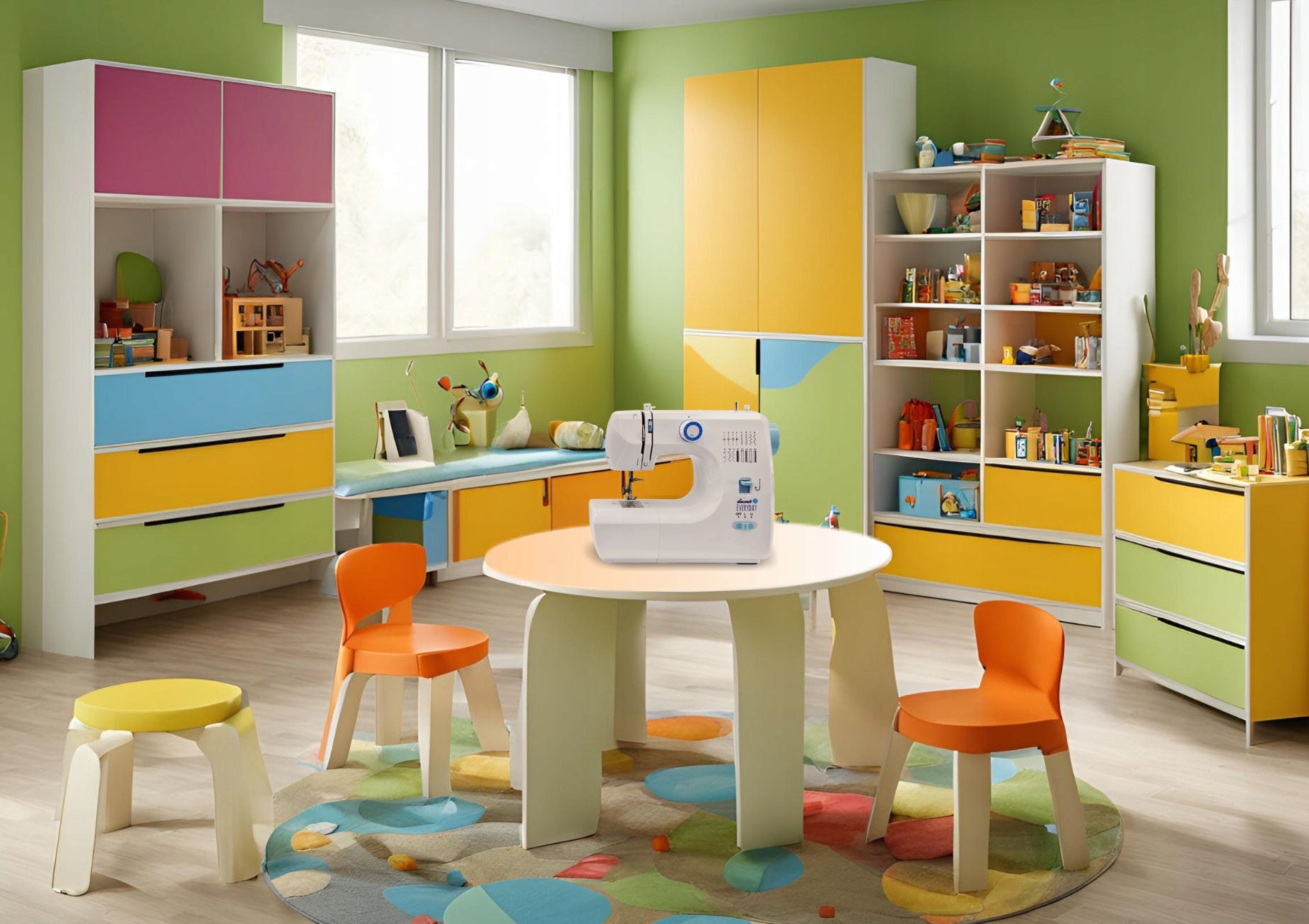 Small sewing machine for children Everyday 16 programs+ADDITIONAL ACCESSORIES Dominant color white