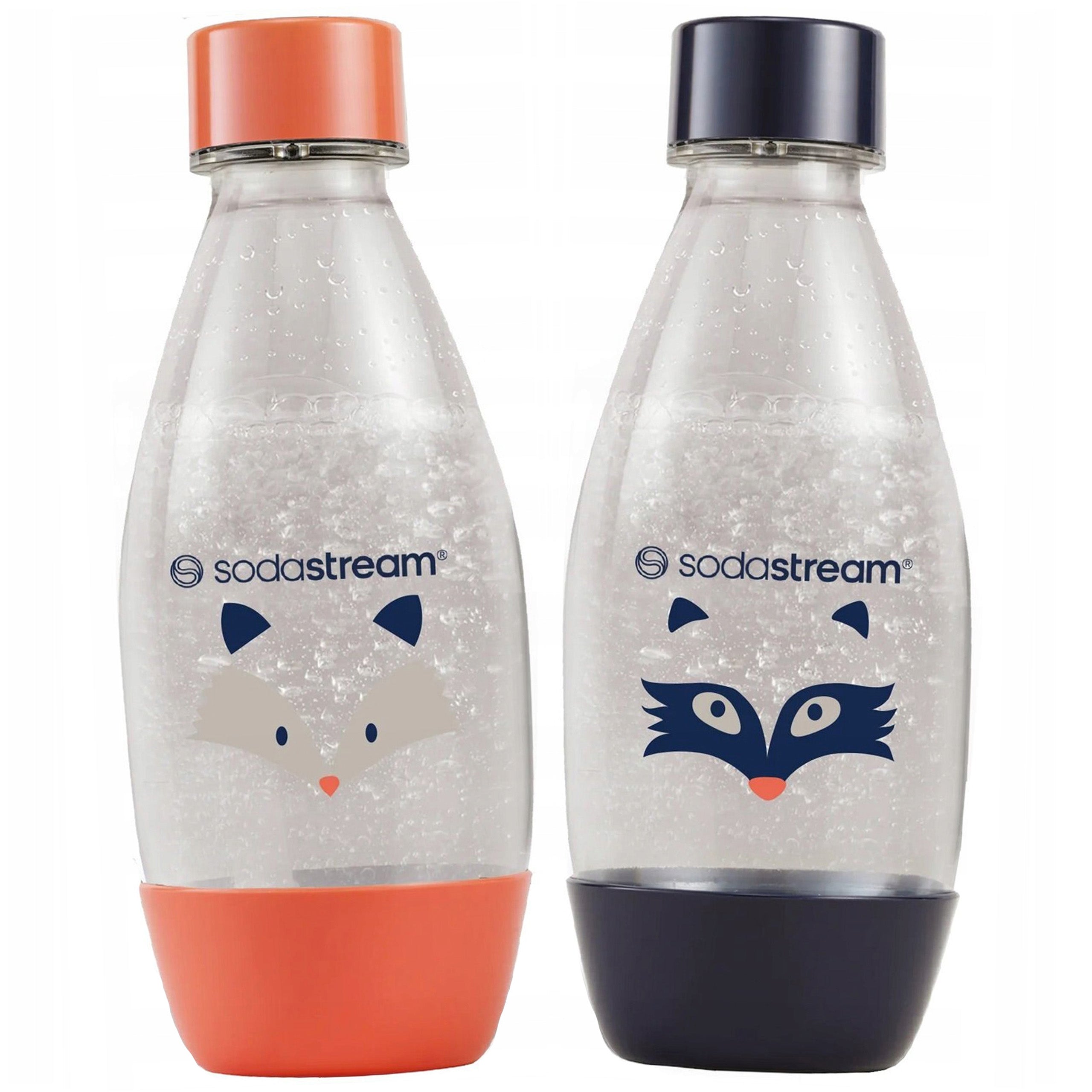 Small water bottles 0,5 liters for Sodastream - badger / raccoon two-pack