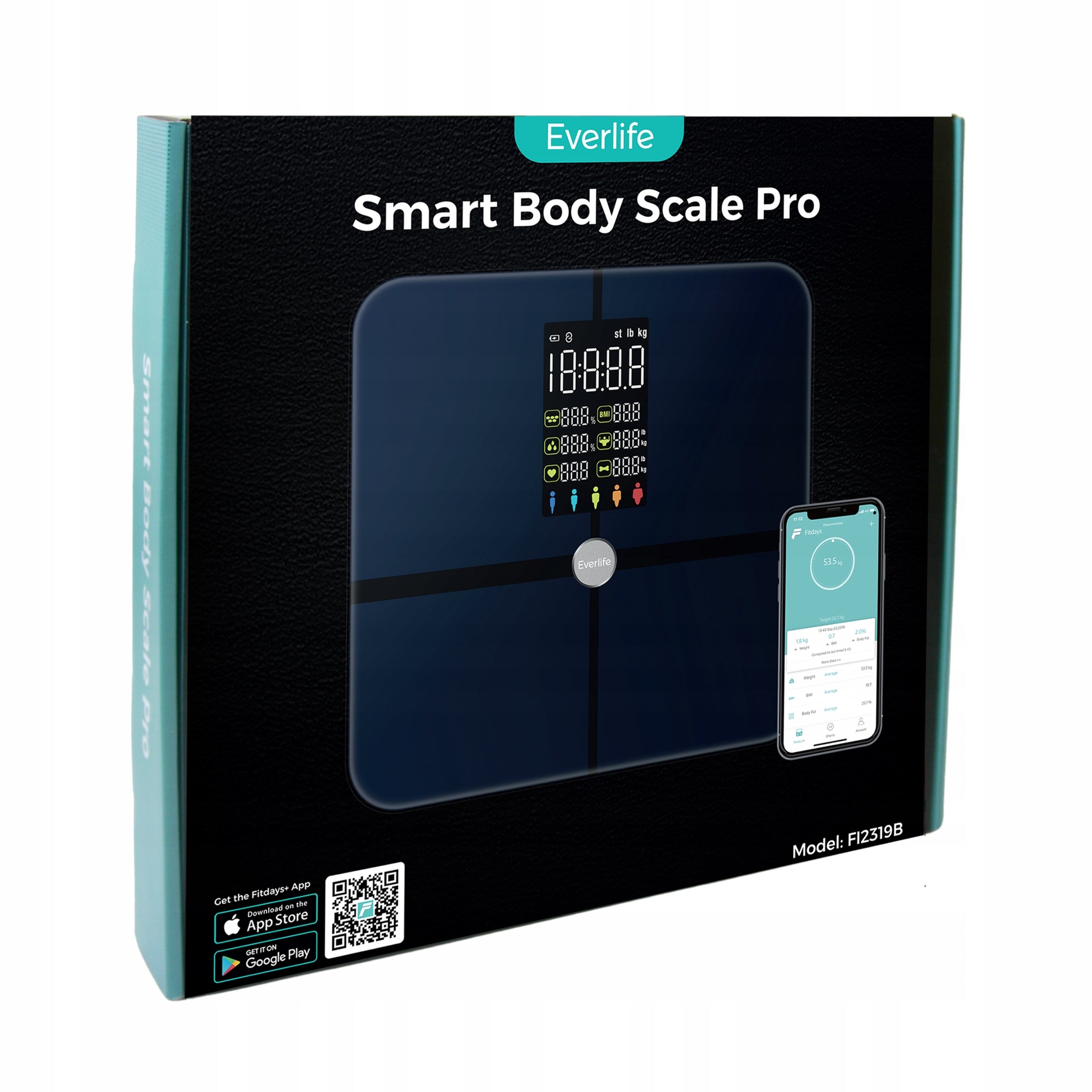 Smart Bathroom Scale Weight with Fat Measurement BMI 20 Indicators Packaging status original