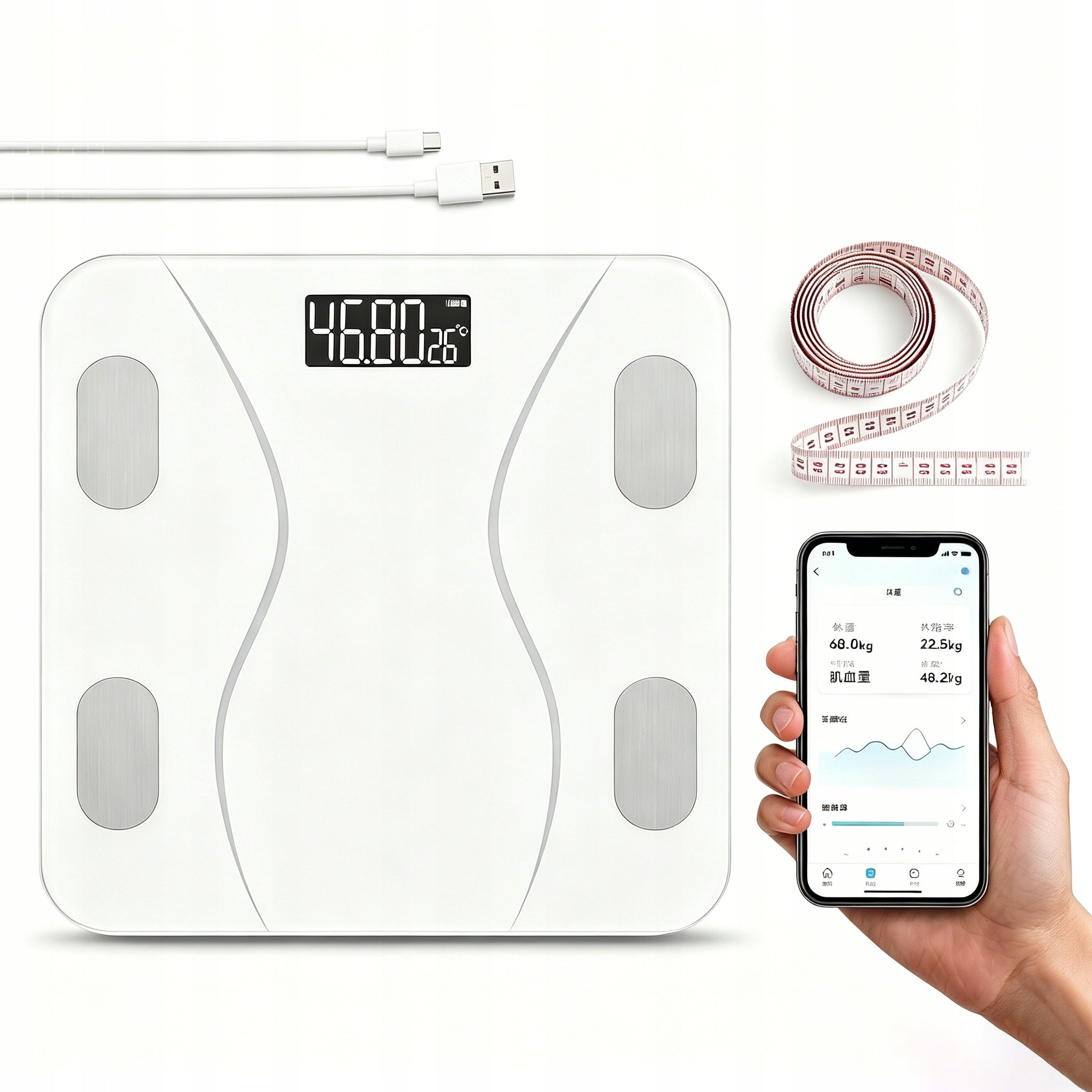 Smart Bathroom Scale with Bluetooth, Body Composition Analysis and App,