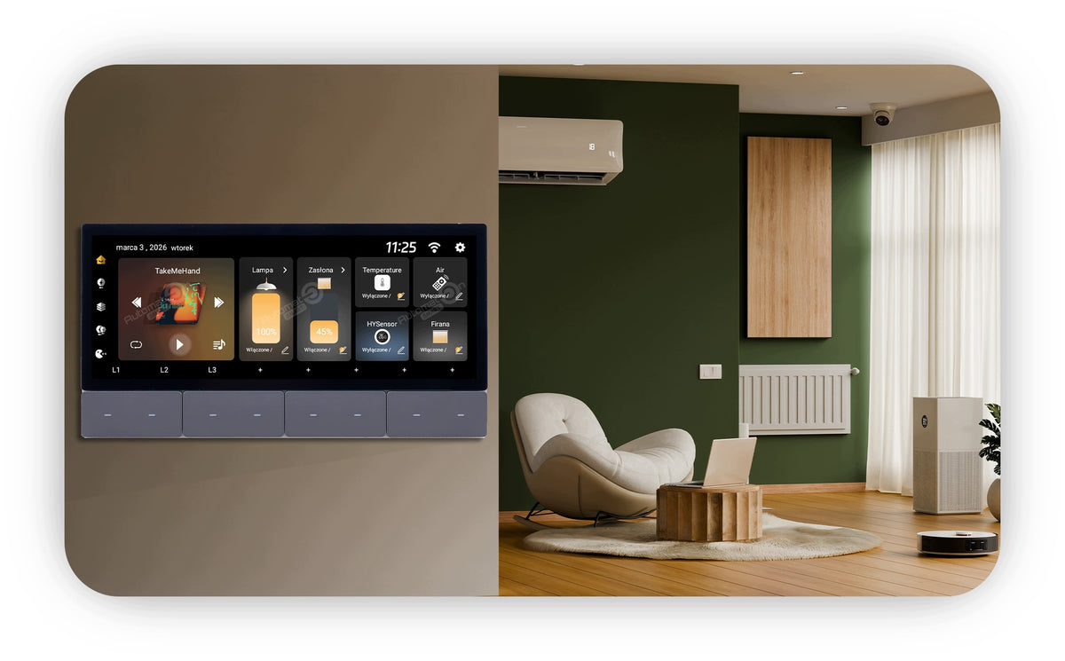 Smart Control Panel Screen 6.2" Black Zigbee Bluetooth Tuya Gateway Brand Automat-on