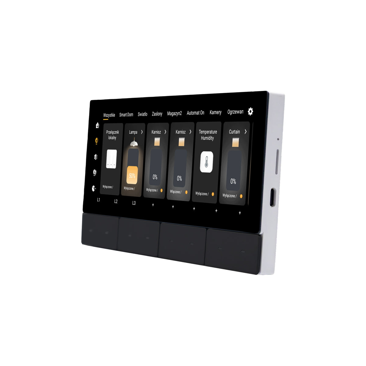 Smart Control Panel Screen 6.2" Black Zigbee Bluetooth Tuya Gateway Series Inteligentny Panel