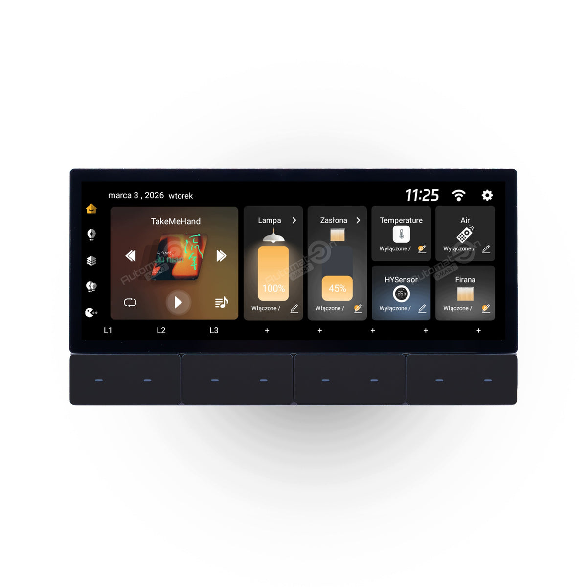 Smart Control Panel Screen 6.2" Black Zigbee Bluetooth Tuya Gateway