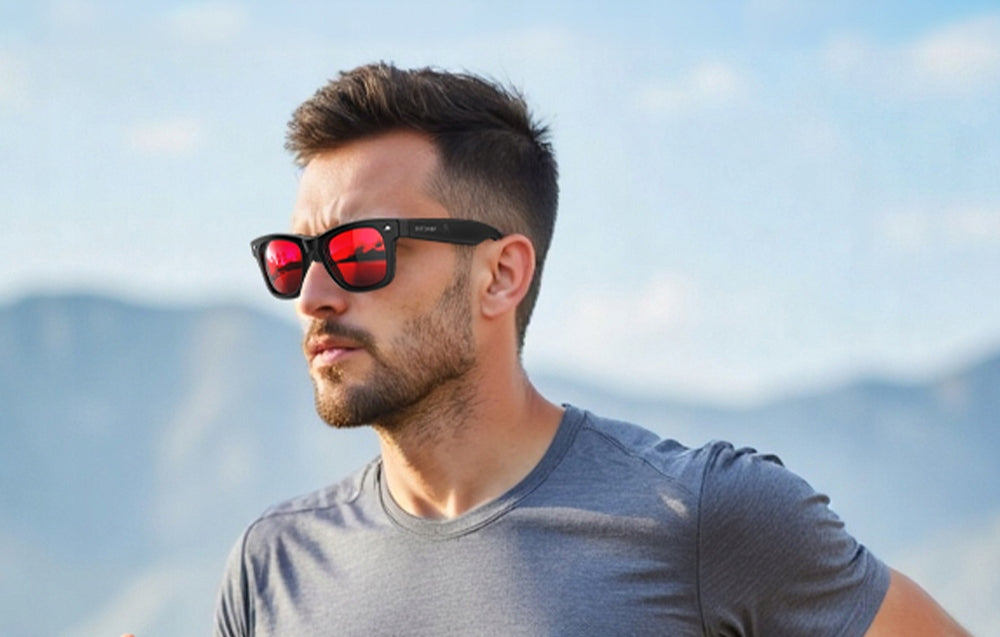 Smart Glasses AI BlitzWolf Sunglasses Bluetooth Sports UV Manufacturer code BW-AG1 Red Lenses