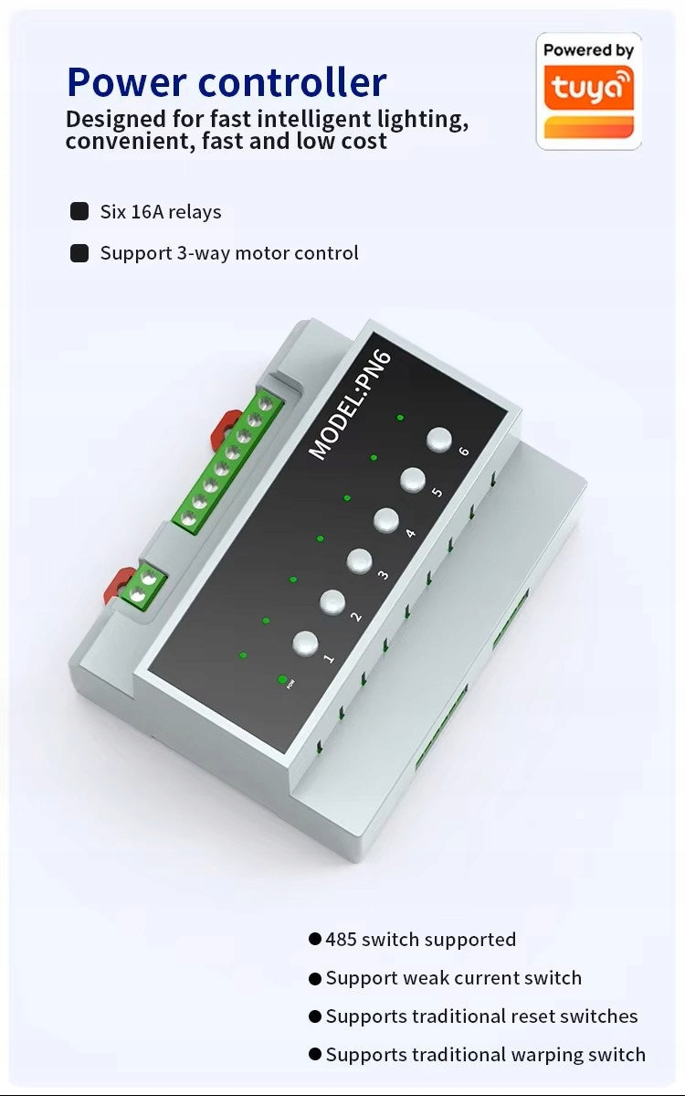 Smart Life Module PN6 WiFi 6CH 16A – Intelligent Relay 6 Channels Packaging status original