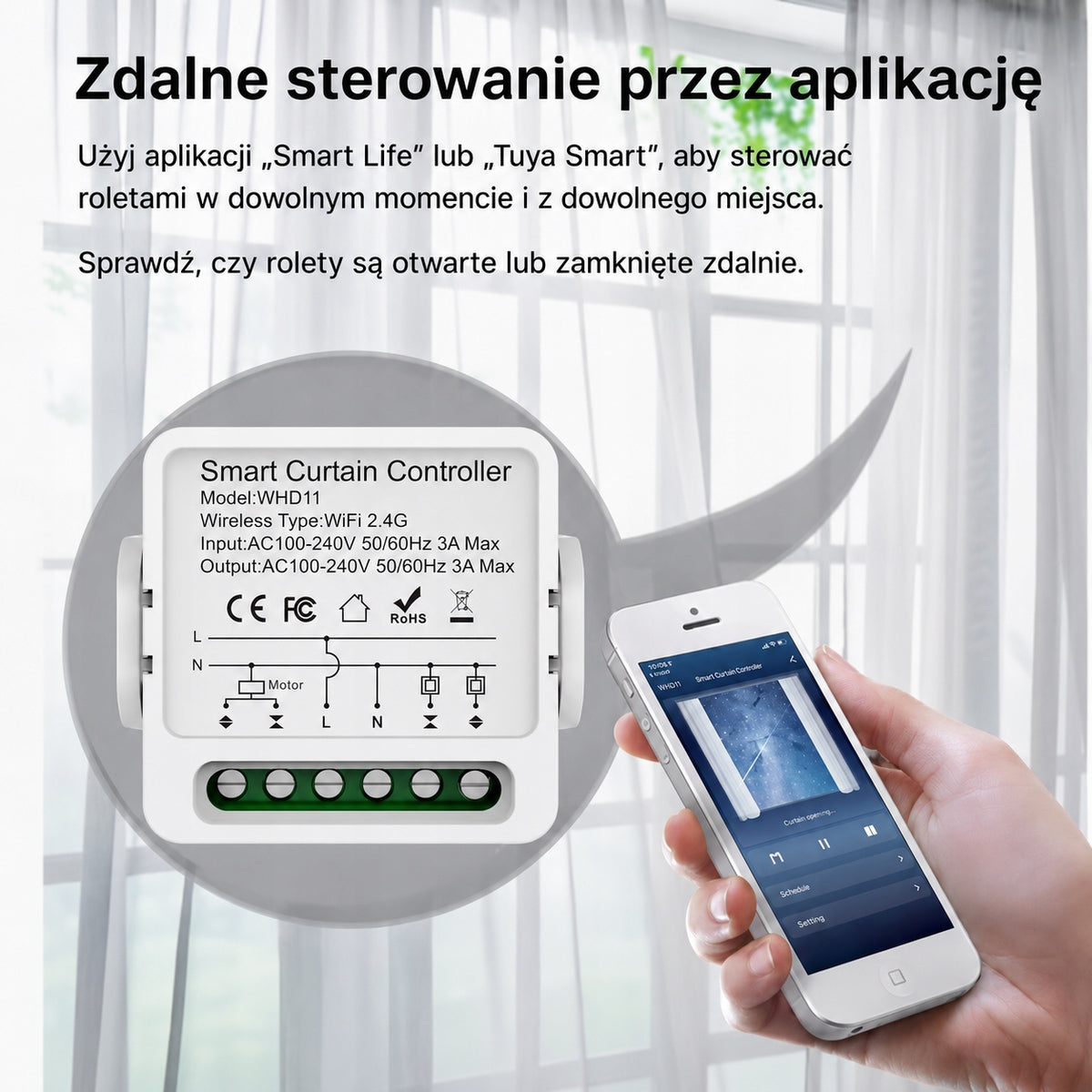 Smart Life WIFI roller shutter controller Manufacturer code WHD11