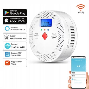 Smart Smoke Chad Sensor Wifi Alarm Detector Tuya LCD Detector Manufacturer code CO400A