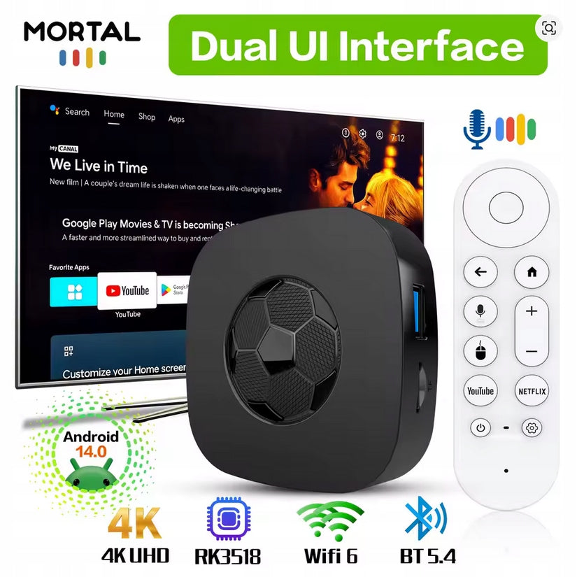Smart TV Attachments Android 16 Google Assistant Voice 4K UHD 8GB 128GB Packaging status original