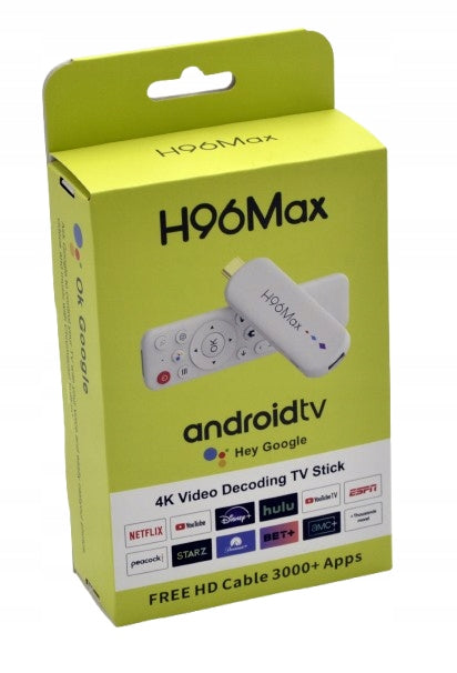 Smart TV Media Player Android 14 Stick WiFi Netflix 2/16GB H96 Packaging status original