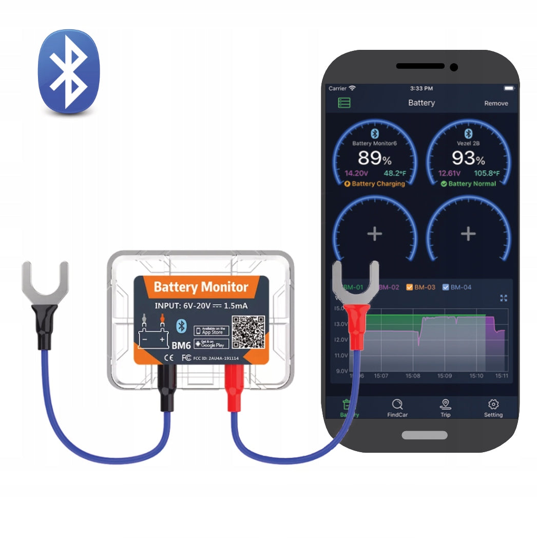 Smart Tester Battery Diagnostics 6V 12V Bluetooth App