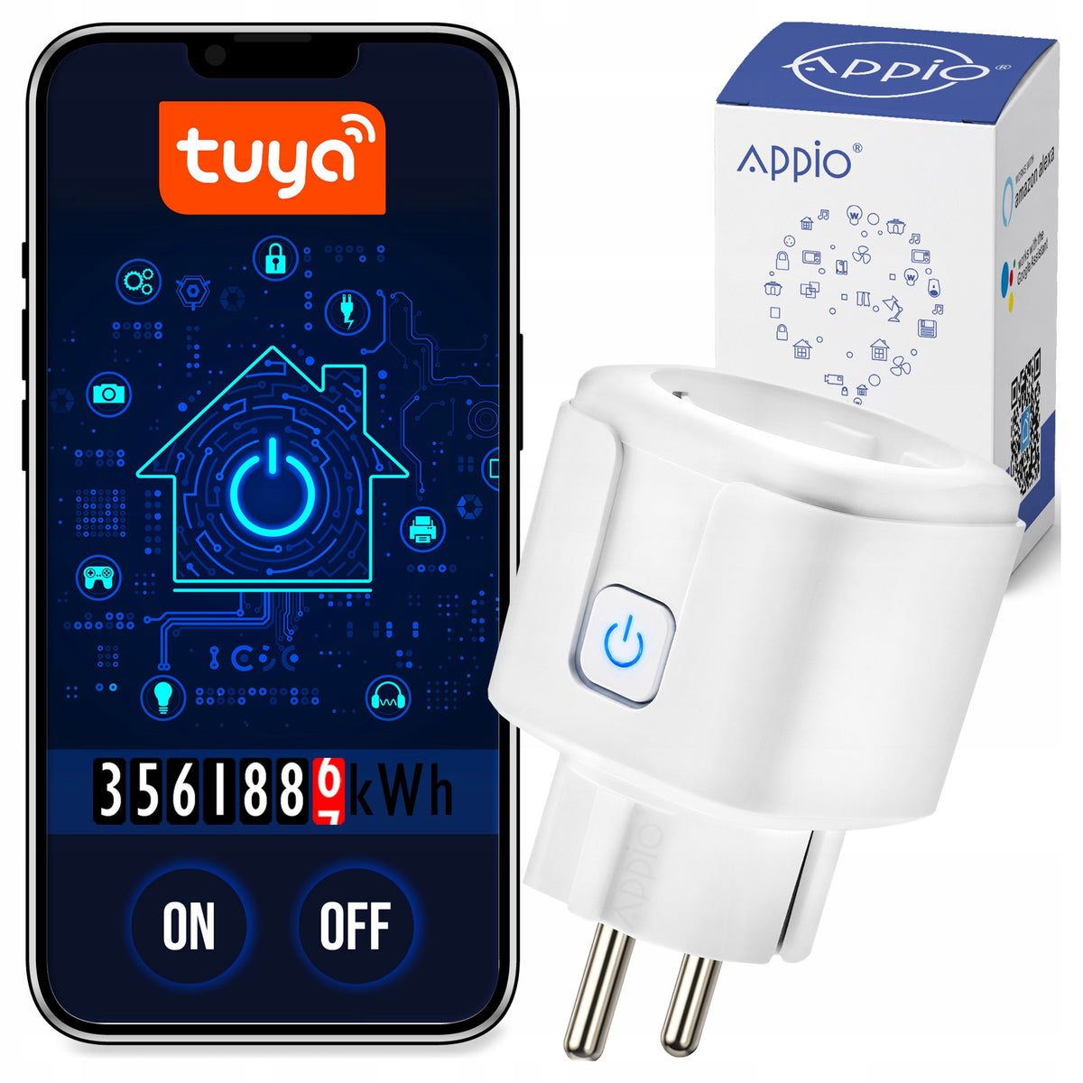 Smart WiFi Outlet Wattmeter Programmer For Tuya SMART Contact