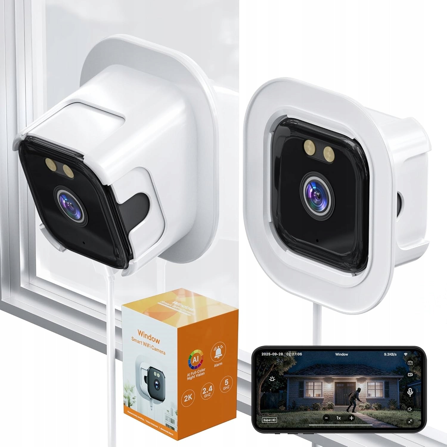 Smart Window Camera 3MP WiFi 2.4G and 5G PIR Motion Smart WiFi 5MP