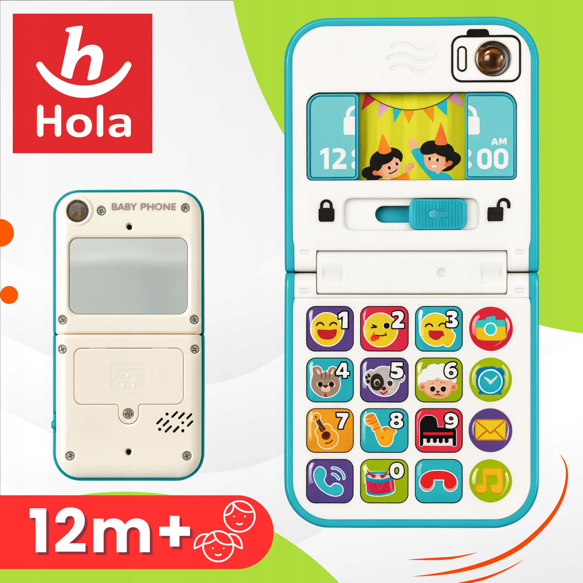Smartphone phone for children interactive folding mirror says music game Packaging status original
