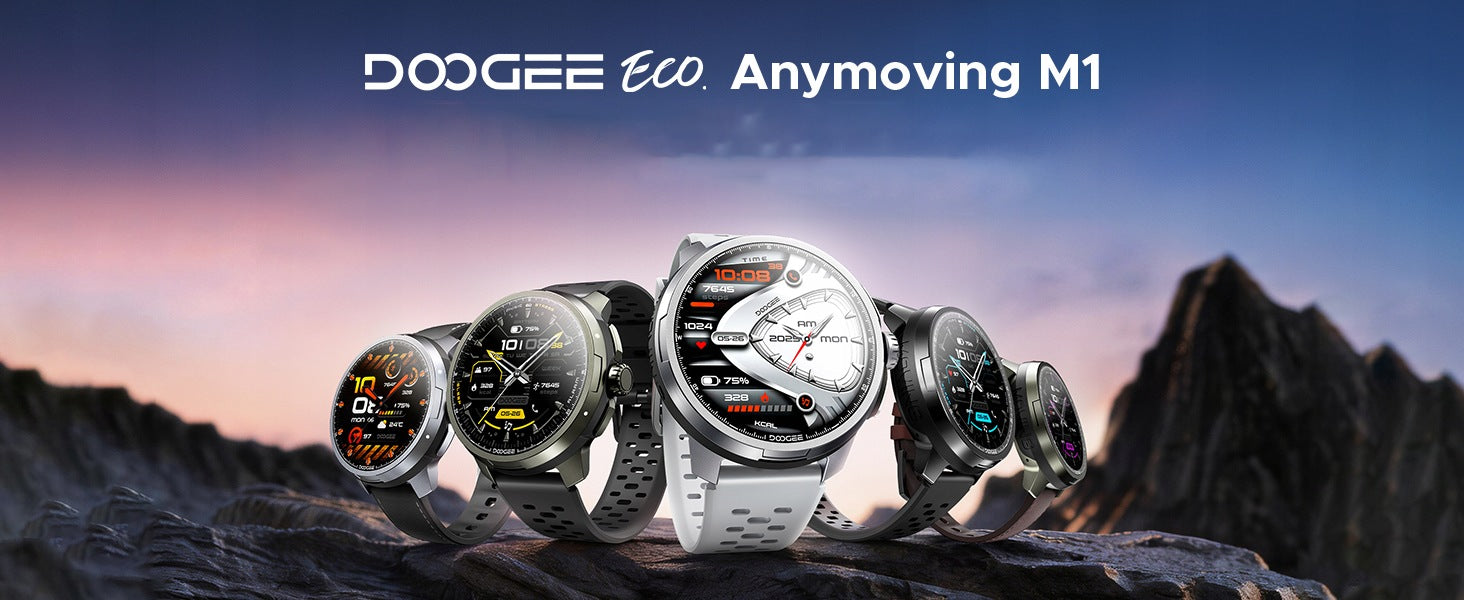 Smartwatch Men's Watch DOOGEE ANYMOVINGM1 Military GPS IP68 AMOLED Brand DOOGEE