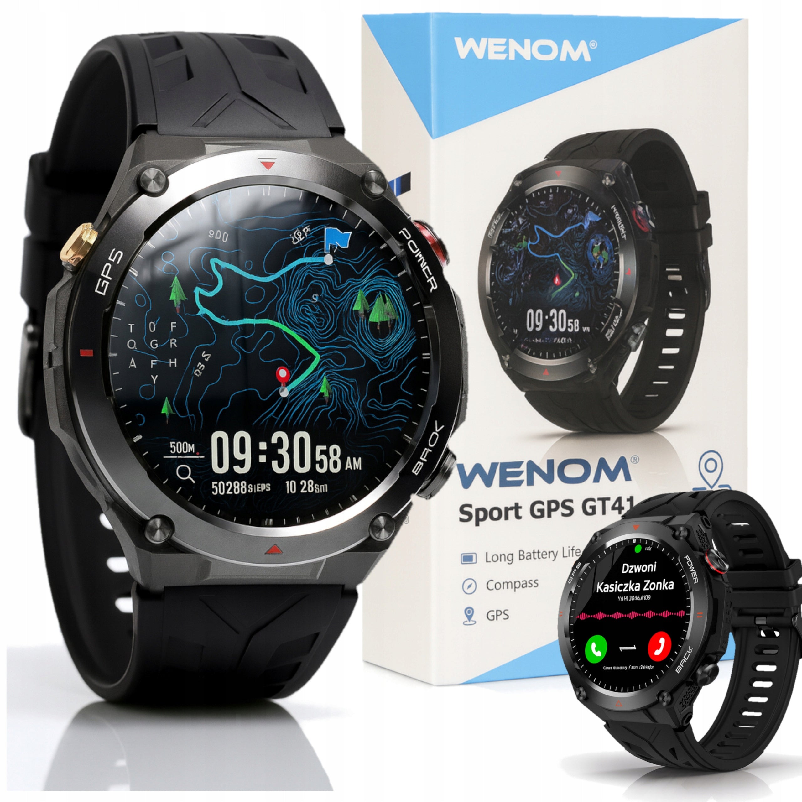 Smartwatch Wenom GT41 with Bluetooth 5.3 HD calls sports men's watch